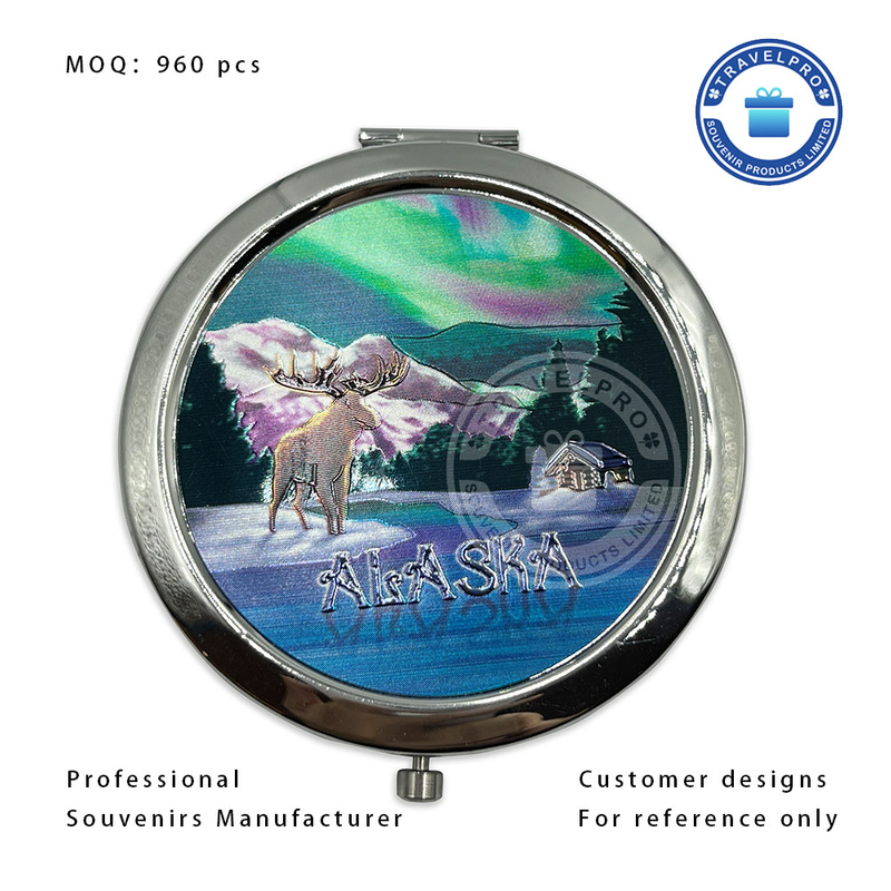 Decorative Pocket Mirror with Foil Sticker
