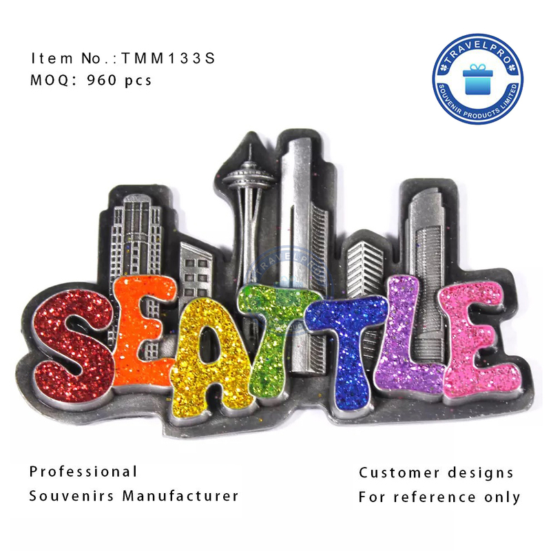 USA Seattle Wholesale Souvenir Metal Embossed Magnet