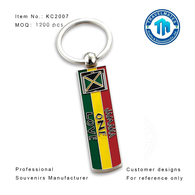 Jamaica One Love Souvenir Keychian with Customzied Deisgn