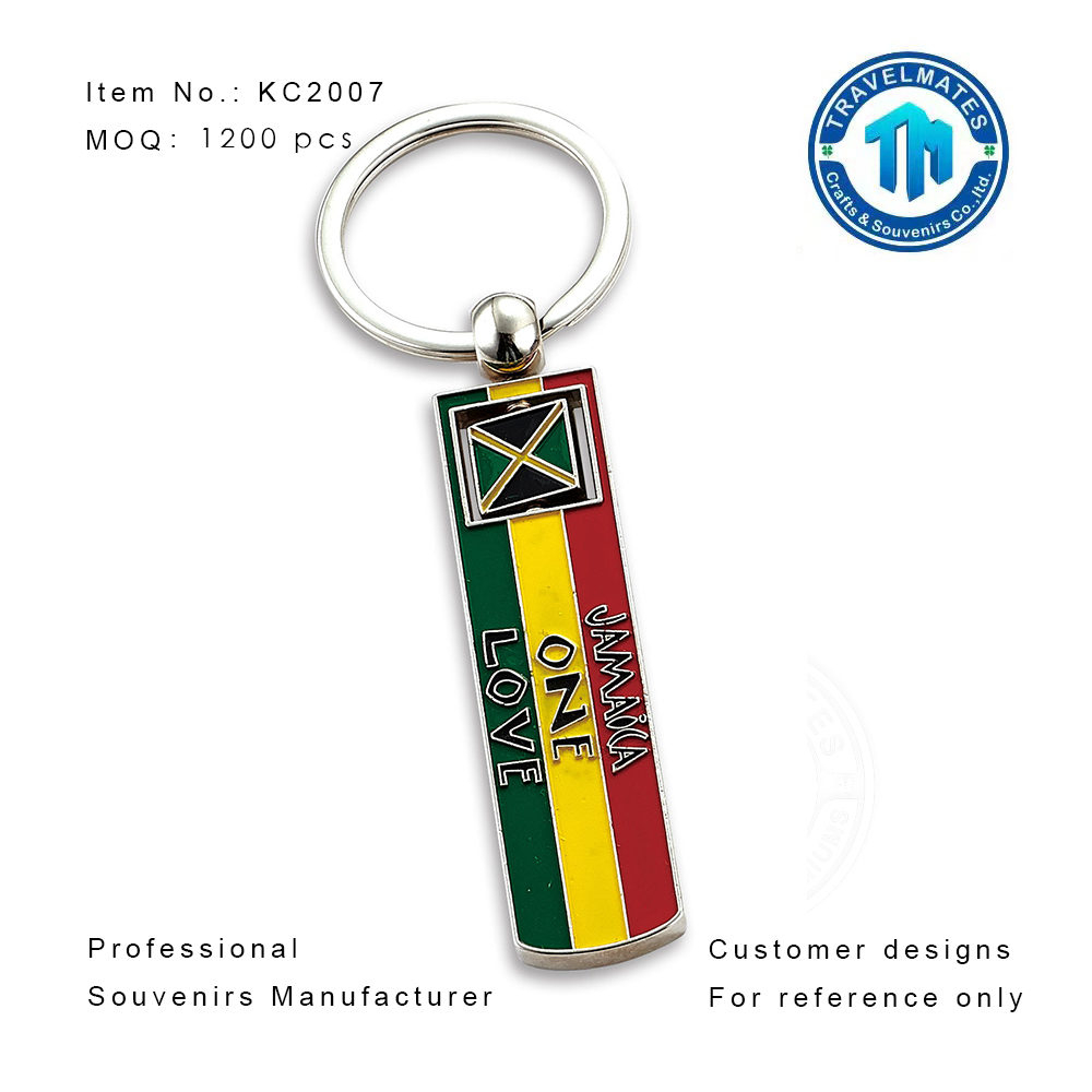 Jamaica One Love Souvenir Keychian with Customzied Deisgn