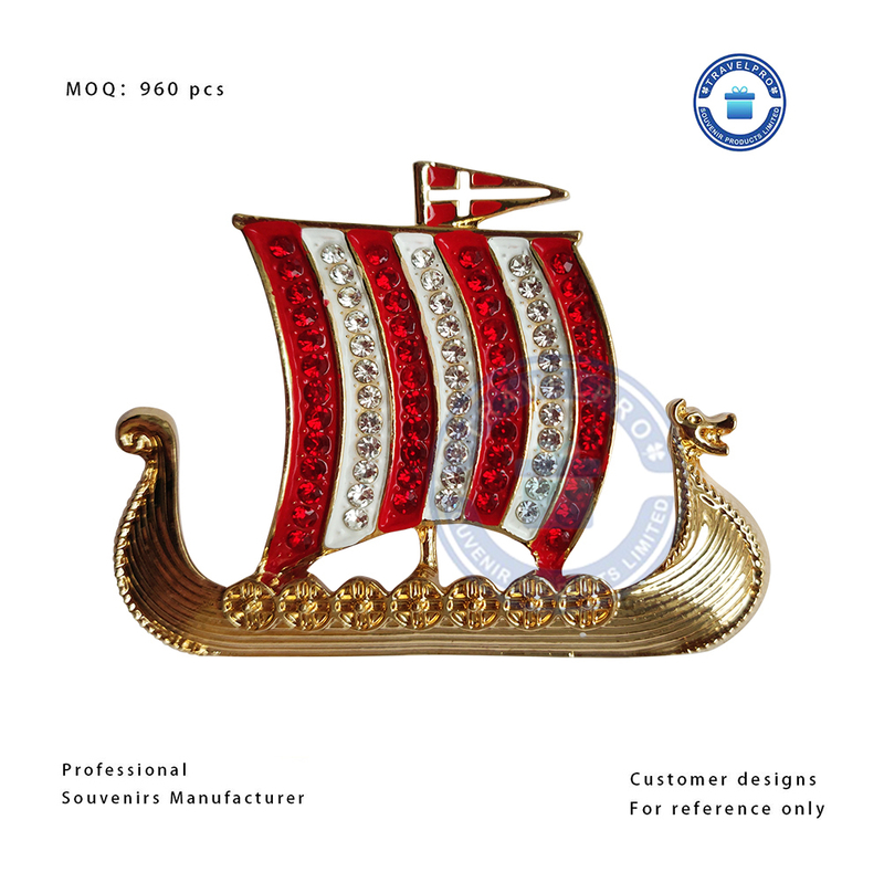 Switzerland Tourist Souvenir Metal Sailboat Fridge Magnet