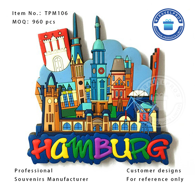 Hamburg Commemorative Soft PVC Magnet with Personalized Design