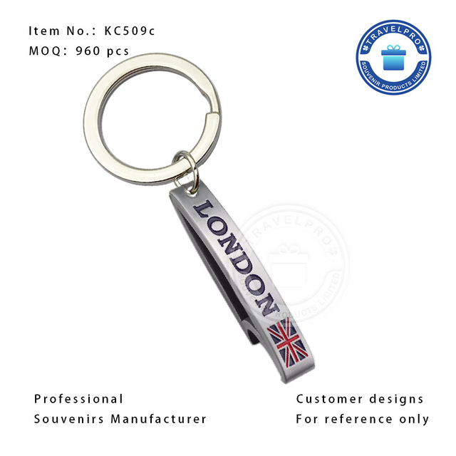 London Metal Customized Souvenir Keychain with Bottle Opener