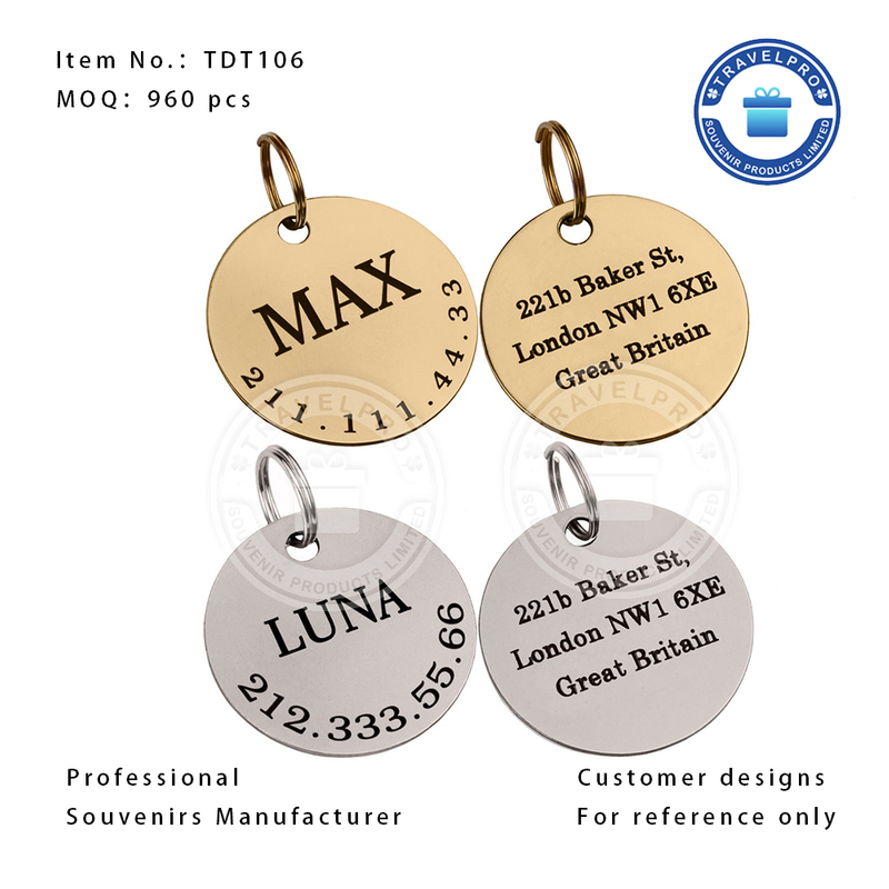Top Quality Pet Tags Metal Pets Necklace Souvenir