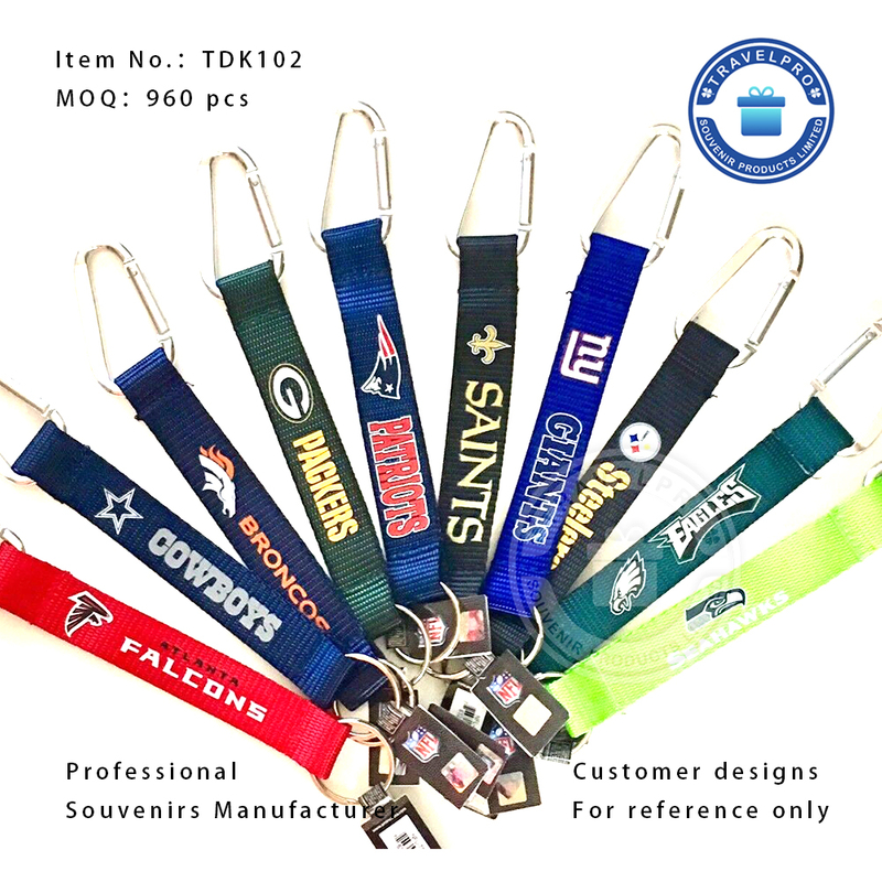 Metal Carabiner with Strap Keychain for Promotion