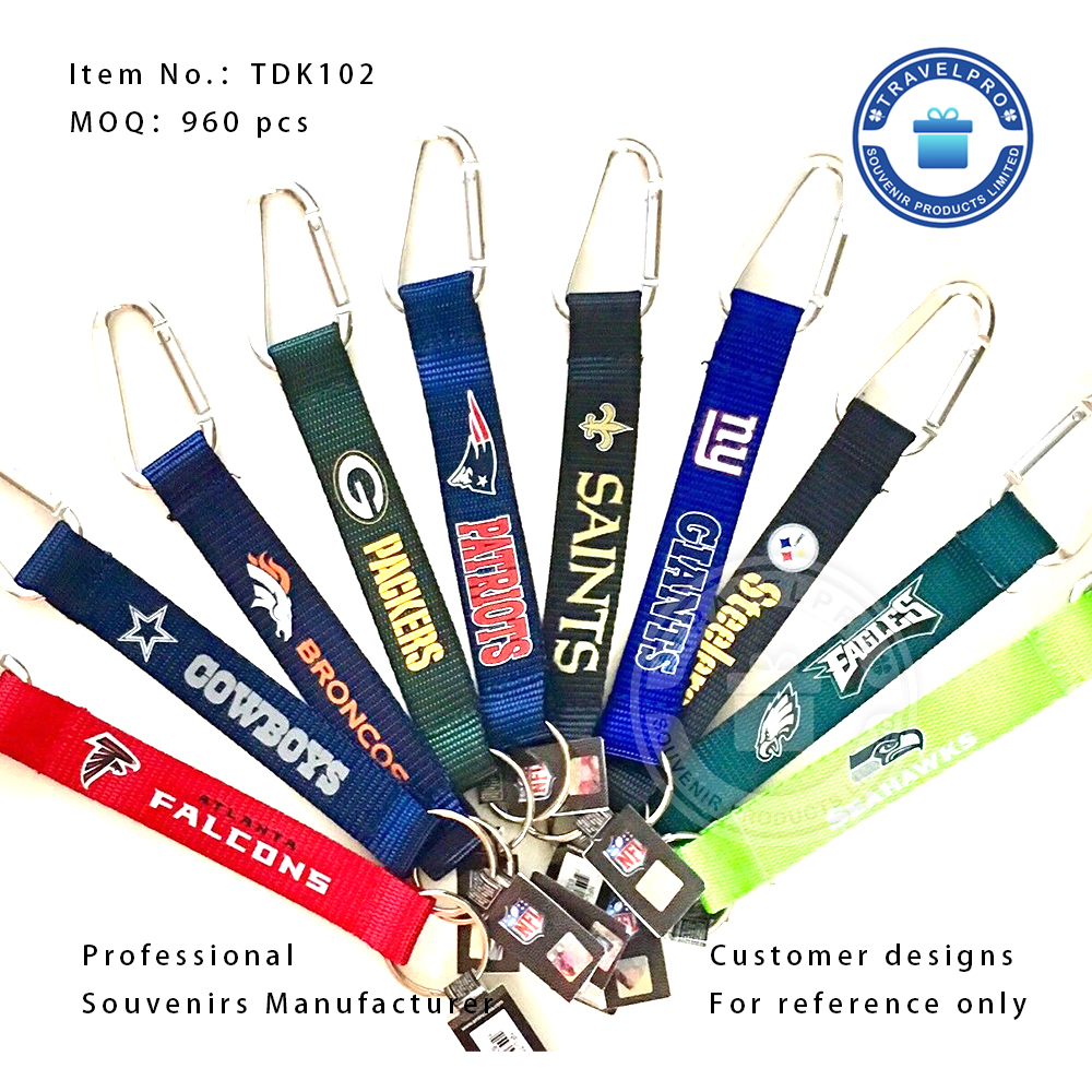 Metal Carabiner with Strap Keychain for Promotion