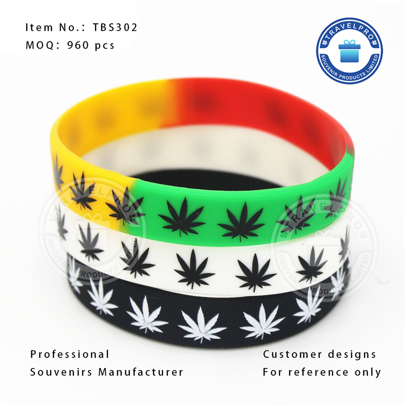Custom Silicone Leaf Bracelet Unisex Silicone Bracelet