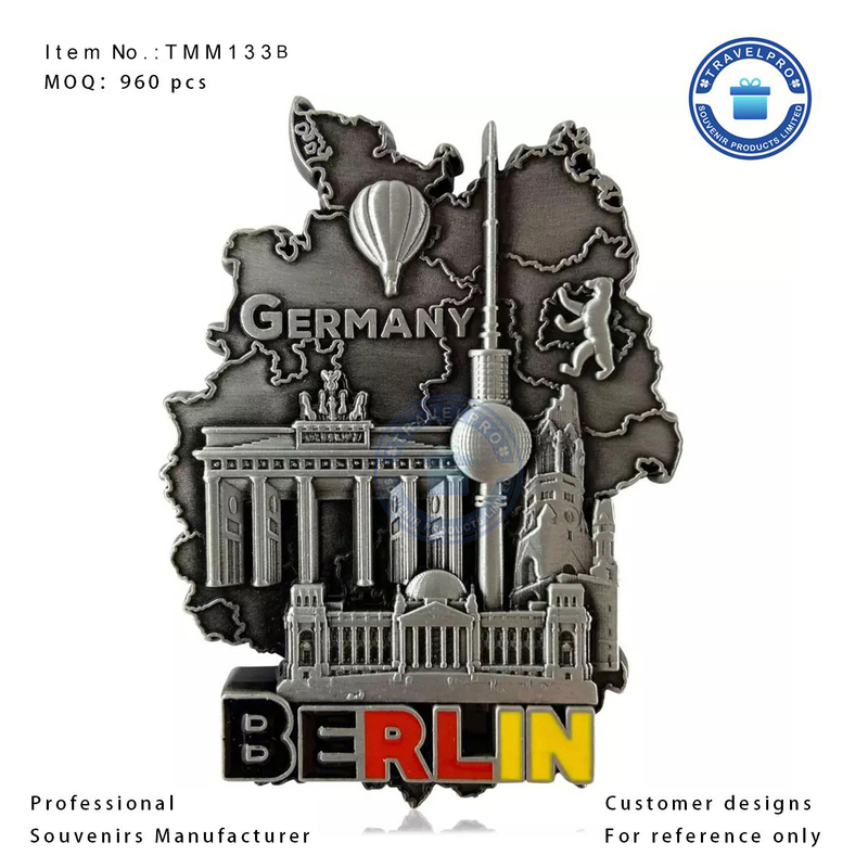 Wholesale Germany Customized Metal Embossed Fridge Magnet