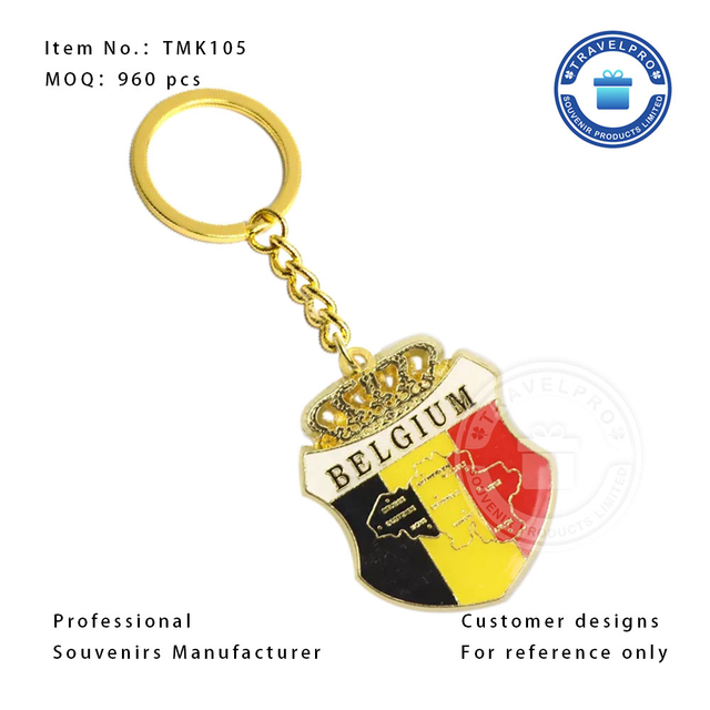 BELGIUM Customzied Metal Souvenir Keychain