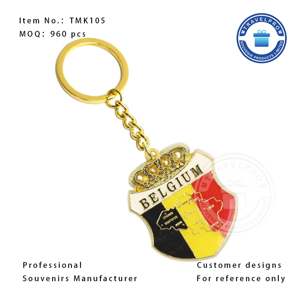 BELGIUM Customzied Metal Souvenir Keychain