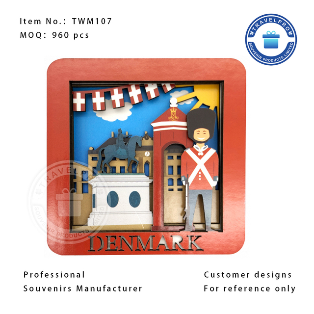 Denmark Commemorative MDF Magnet for Souvenir