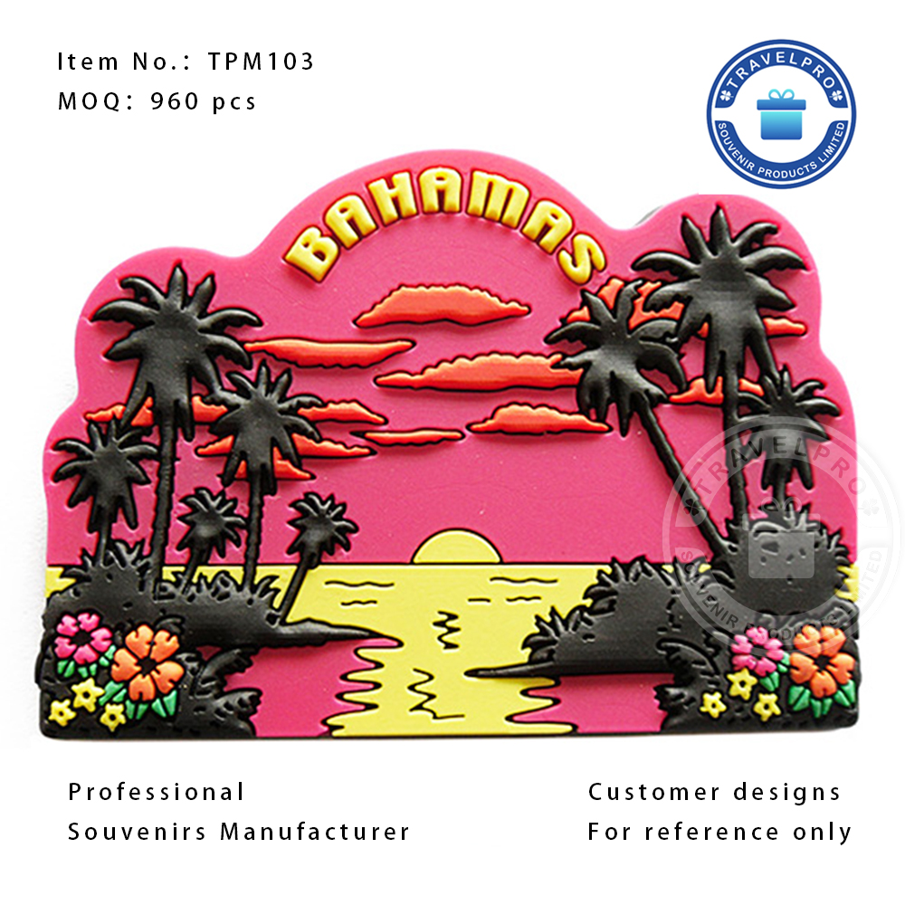 Bahamas Beach Wholesale Decorative PVC Magnet