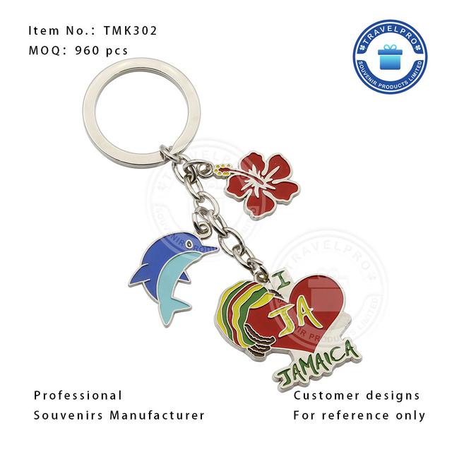 Jamaica Dolphin Personalized Design Souvenir Charm Keychain
