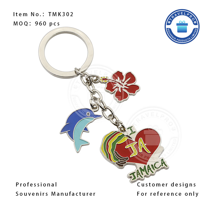 Jamaica Dolphin Personalized Design Souvenir Charm Keychain