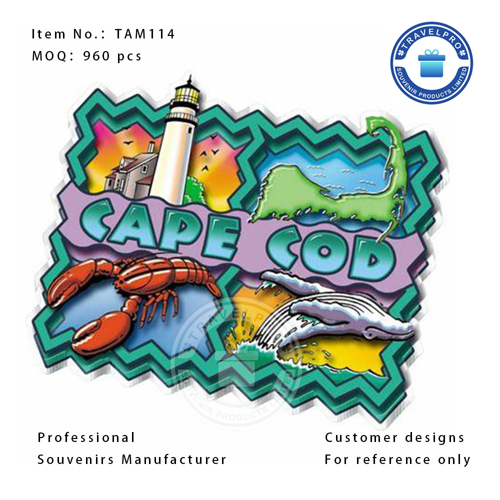 USA CAPE COD Sea Theme Hot Selling Souvenir Acrylic Magnet
