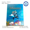 Miami Foil Sticker Magnet with Dolphin 