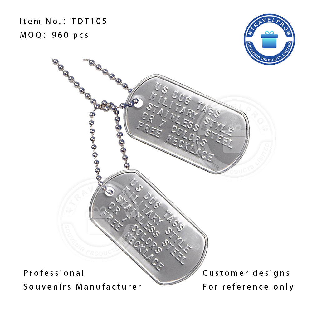 Customized Souvenir Pet Tags Metal Pets Necklace
