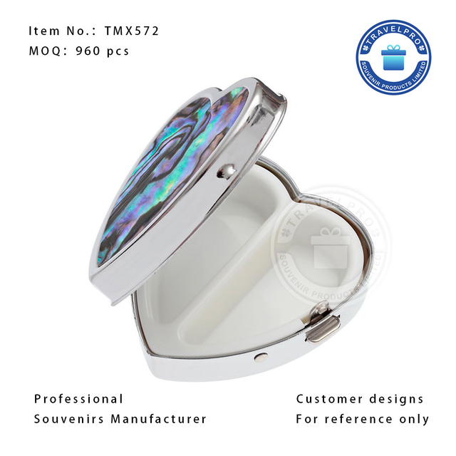 Heart Shaped Metal Souvenir Pocket Pill Box-TMX556