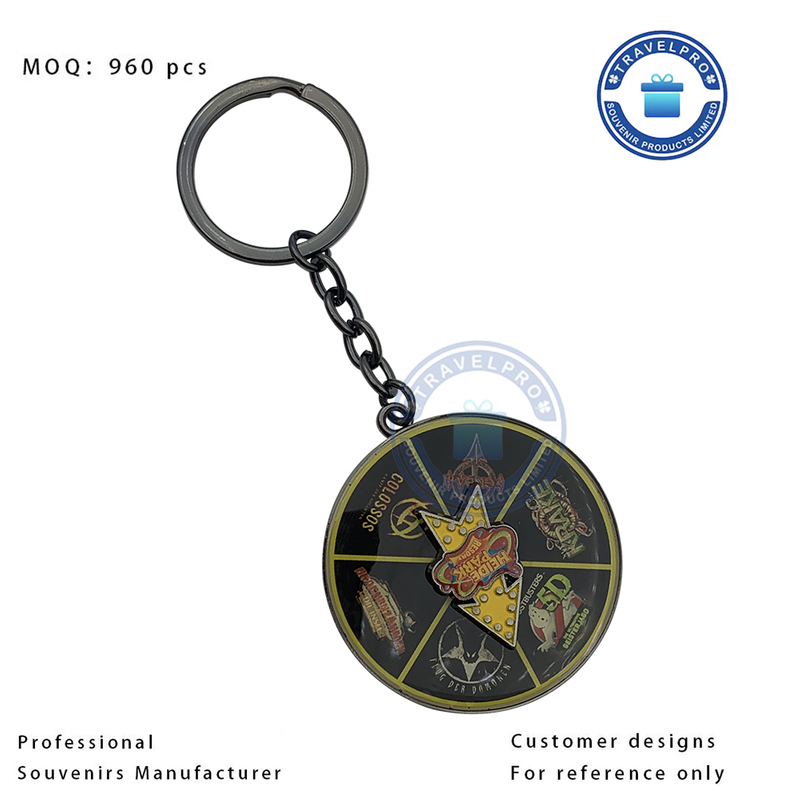 Rotatable Heide-Park Souvenir Metal Keychain for Tourist 