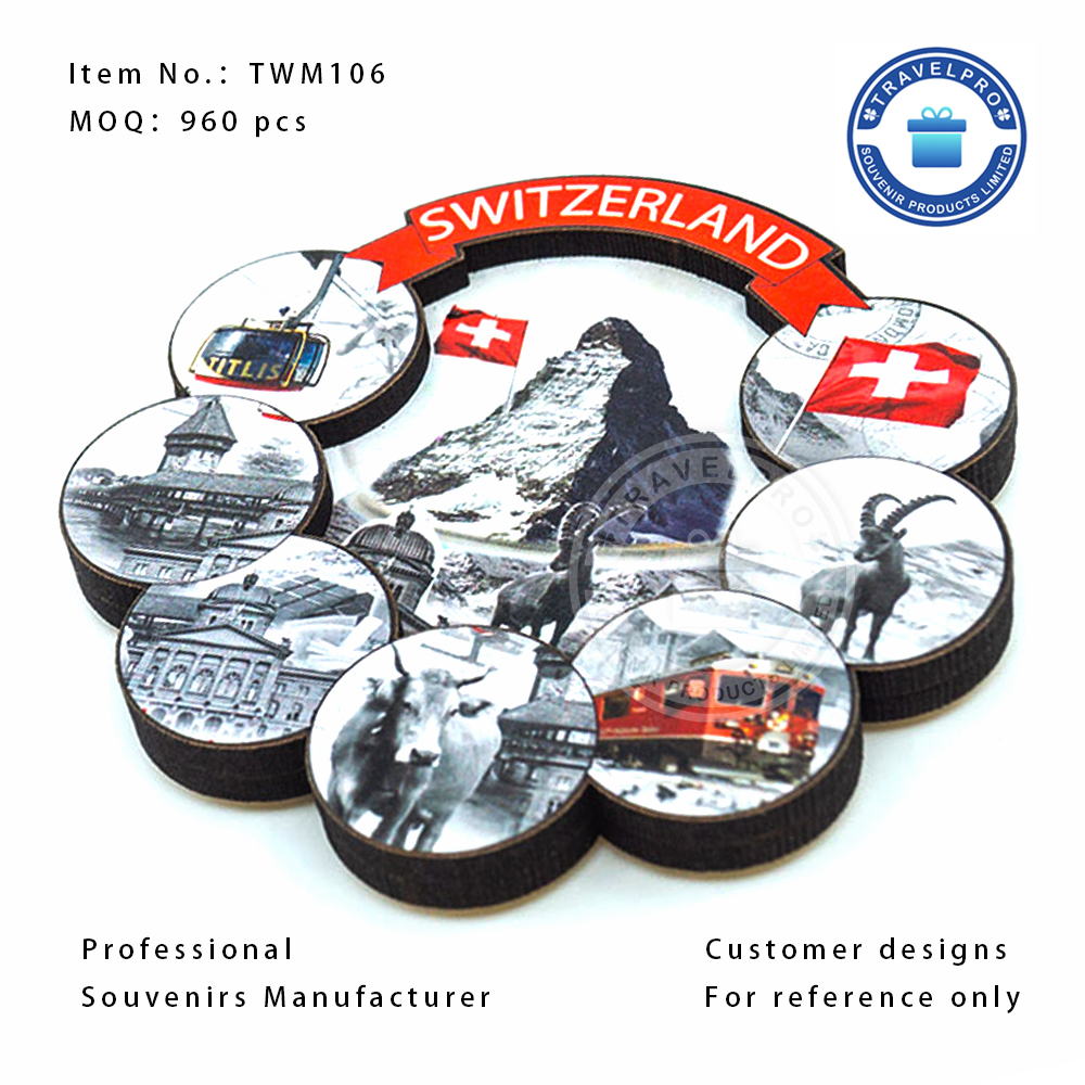 Switzerland Wholesale High Quality Commemorative MDF Magnet 