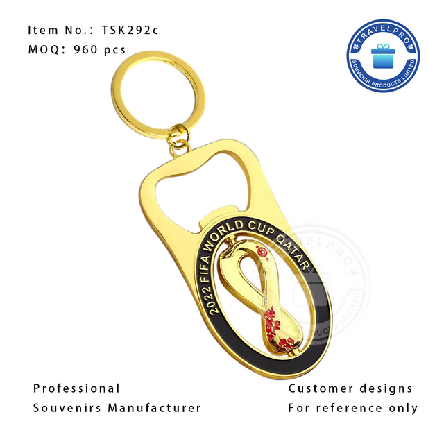 Qatar World Cup Metal Souvenir Bottle Opener Keychain for Tourist