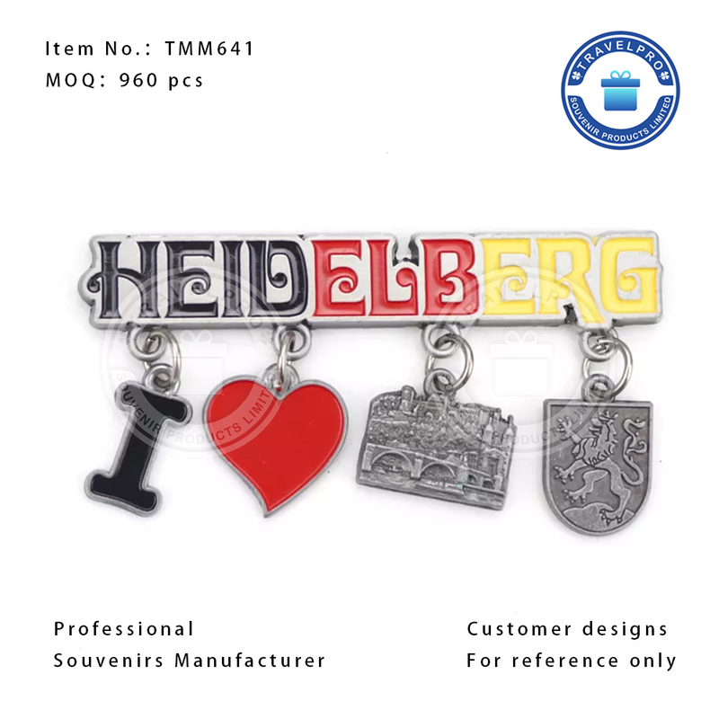 Heidelberg Customized Metal Souvenir Charm Magnet