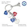 Paris Heart Metal Charm Keychain with OEM Design