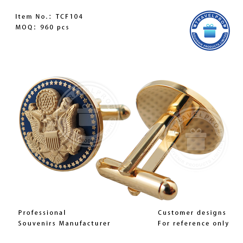 Customized Carving USA Emblem Cufflink Souvenirs