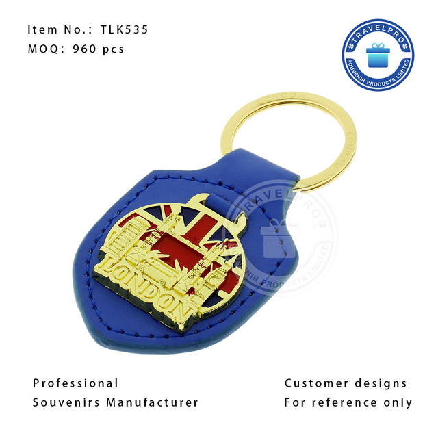 London Customized Design Wholesale PU Keychain Or Leather Keychain