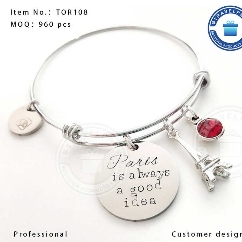 Customized Paris Couple Souvenir Bracelet