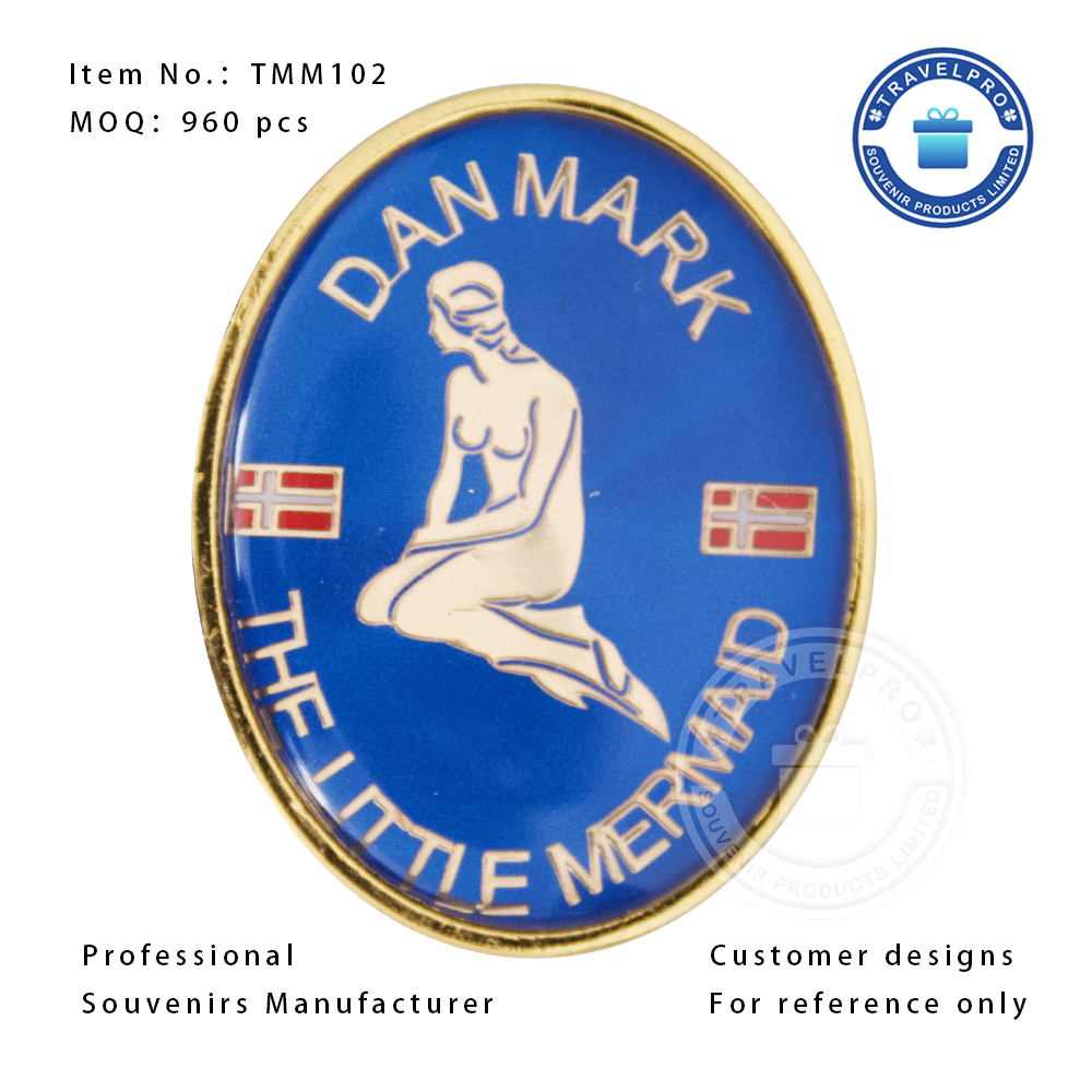 Denmark Metal Fridge Magnet with Customized Deisgn And Sticker