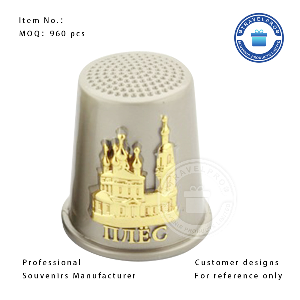 Classic Design Personalized Metal Souvenir Thimble with Gold And Silver Color