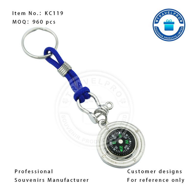 Ocean Theme Compass Metal Souvenir Keychain with Customized Design
