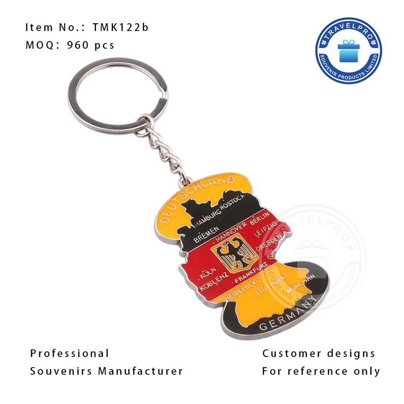 GERMANY Wholesale Metal Souvenir Keychain with Customzied Design