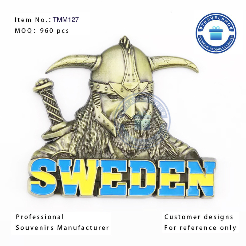 Sweden Viking Tourist Souvenir Metal Fridge Magnet