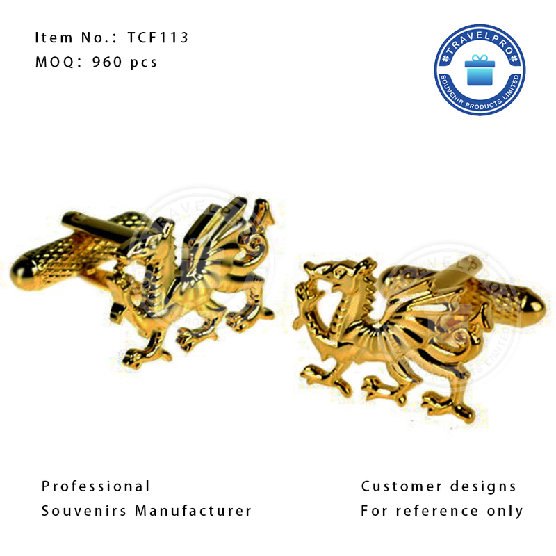 High Quality Metal Souvenir Chinese Dragon Cufflink