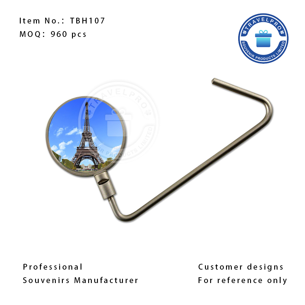 Customized Photo Metal Souvenir Paris Bag Hanger