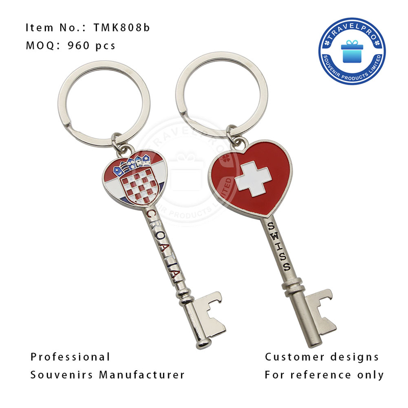 Croatia/ Switzerland Customized Souvenir Bottle Opener Keychain 