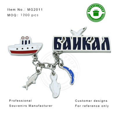 Sea Theme Customized Metal Souvenir Charm Magnet