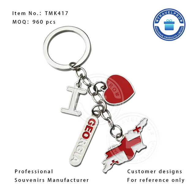 Georgia OEM Design Metal Charm Keychain for Tourist
