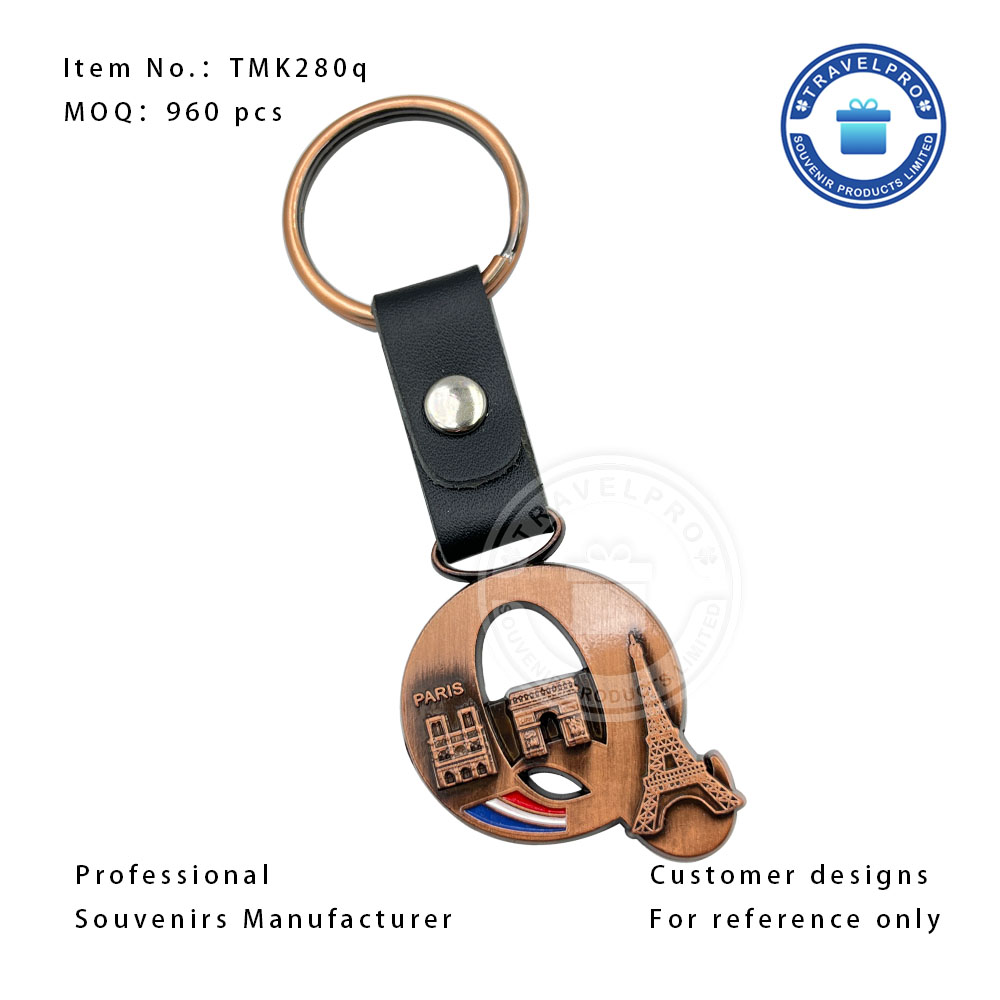 Paris Souvenir Alphabet Keychain with Customized Design
