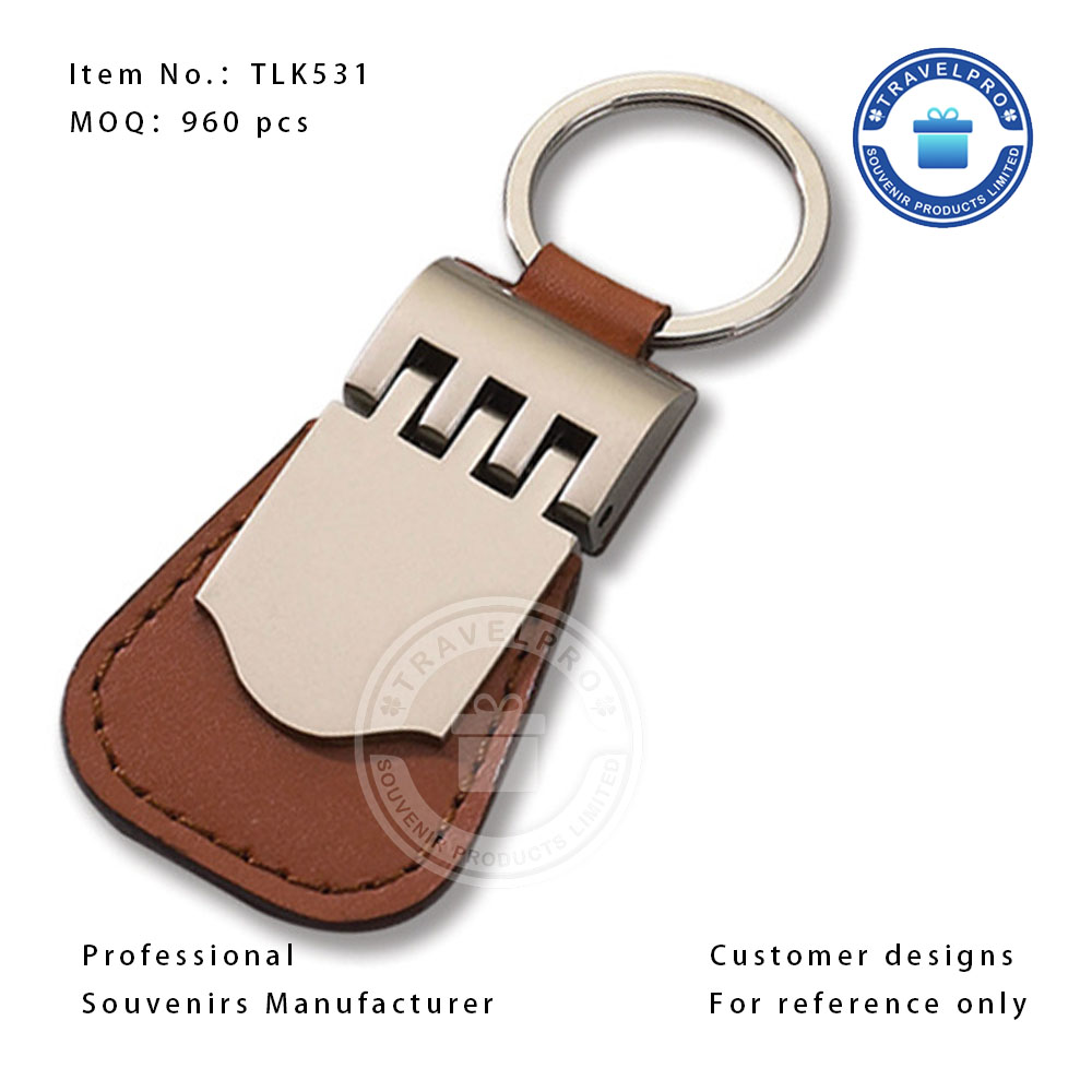 Foldable High Quality Brown Color Genuine Leather Keychain
