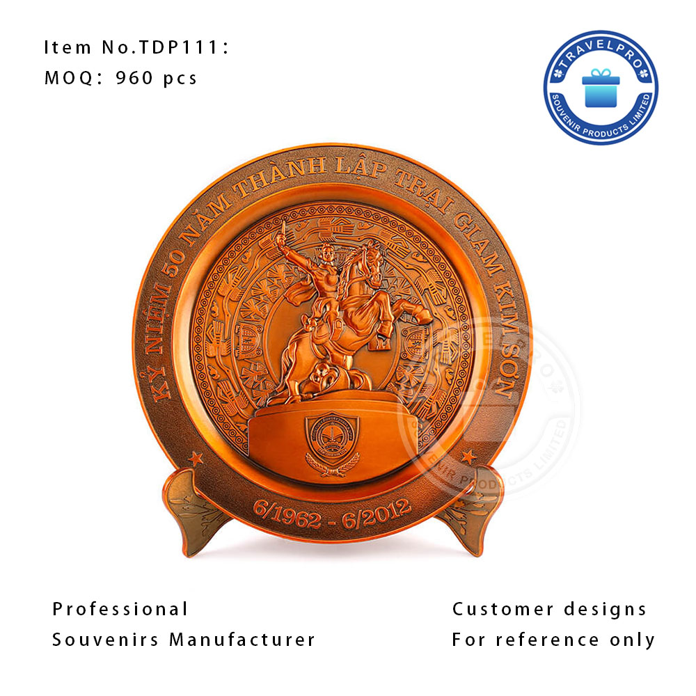 Red Copper Colored Personalized Souvenir Commemorative Plate-TDP111
