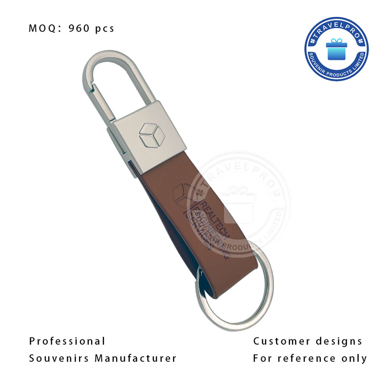 Logo Engraved PU/leather Keychain for Promotion