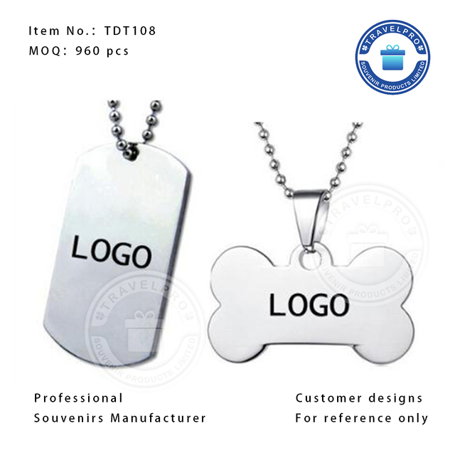 Customized Pet Tags Metal Anti-lost Pets Necklace Souvenir