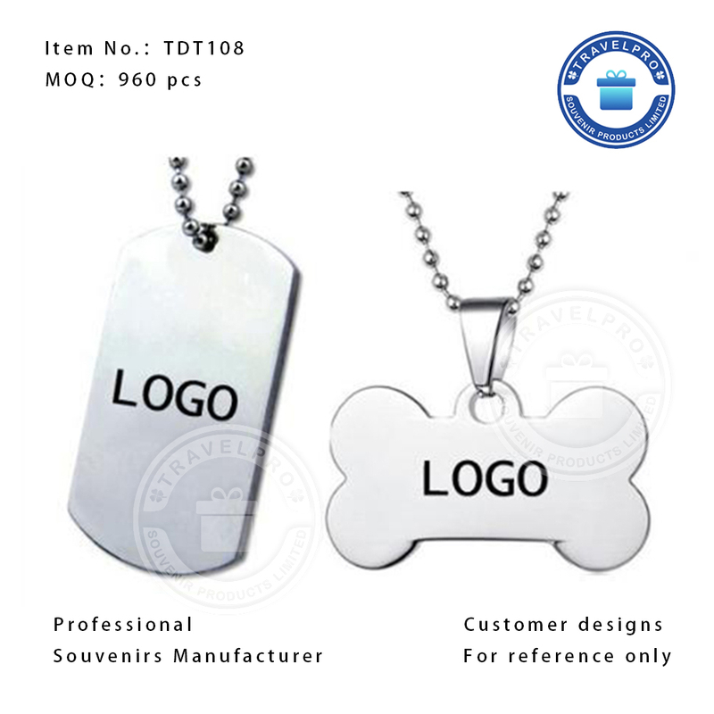 Customized Pet Tags Metal Anti-lost Pets Necklace Souvenir