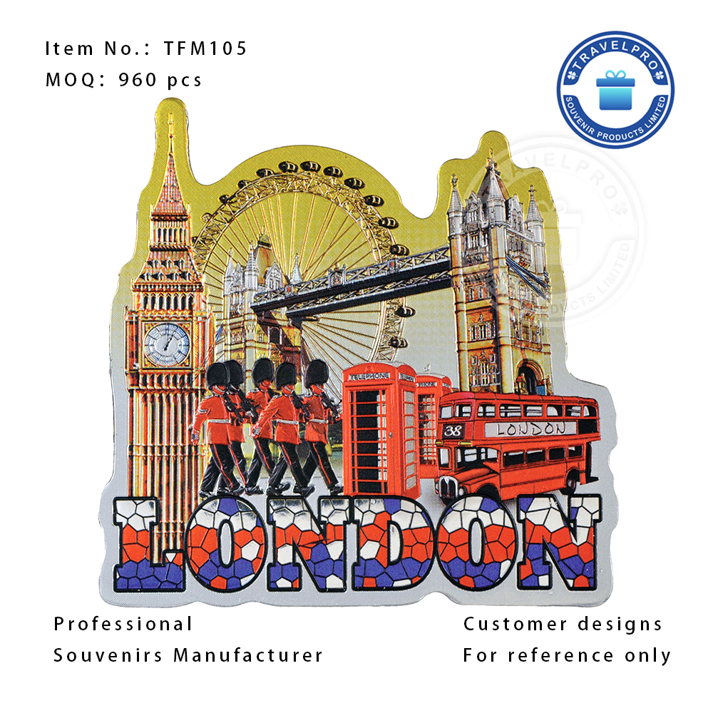 Wholesale Customized London Foil Sticker Magnet 