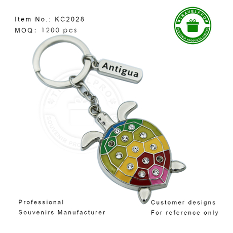 Antigua Island Turtle Souvenir Keychian with Customized Deisgn
