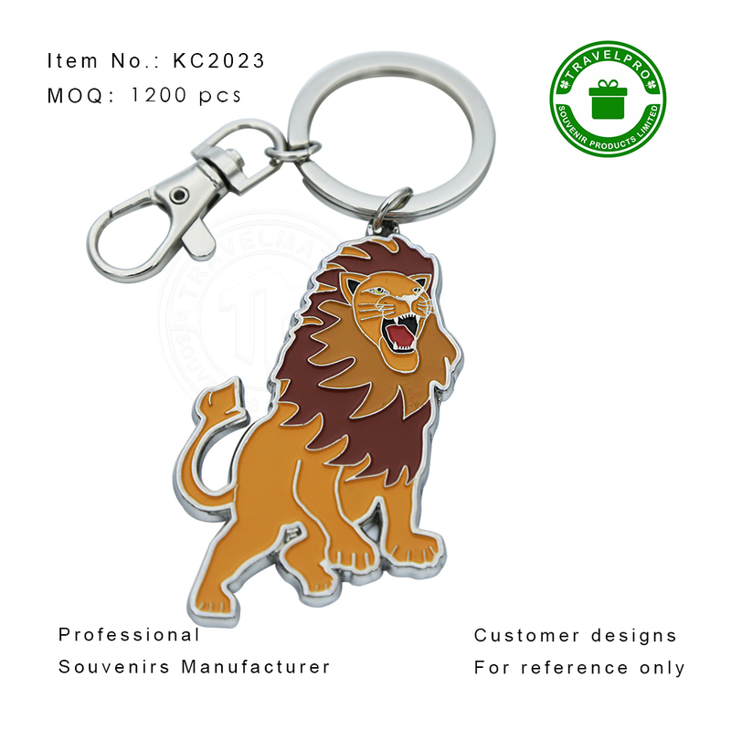 Lion Souvenir Keychian with Customzied Deisgn for Zoo Promotion