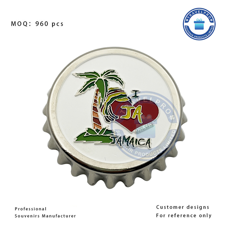 Jamaica Tourist Souvenir Bottle Cap Opener Metal Fridge Magnet